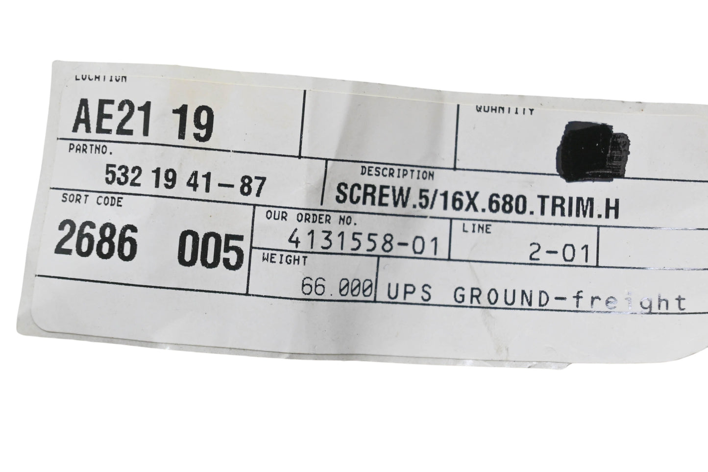 New OEM Husqvarna 532194187, 532 19 41-87 Screw NOS