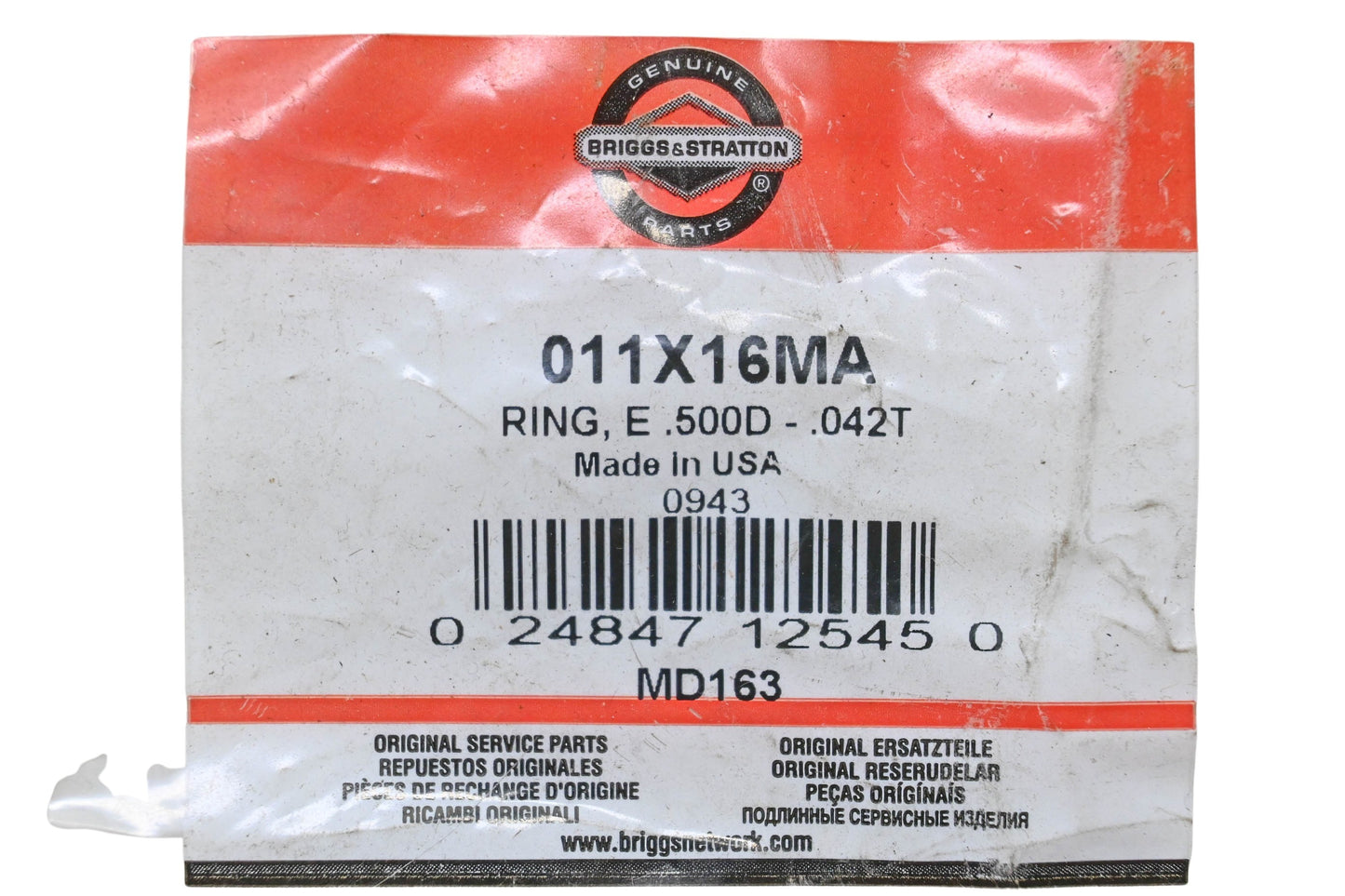 New OEM Briggs & Stratton 011X16MA E Ring NOS