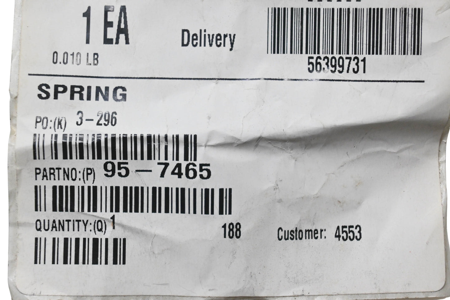 Toro 95-7465 Spring NOS