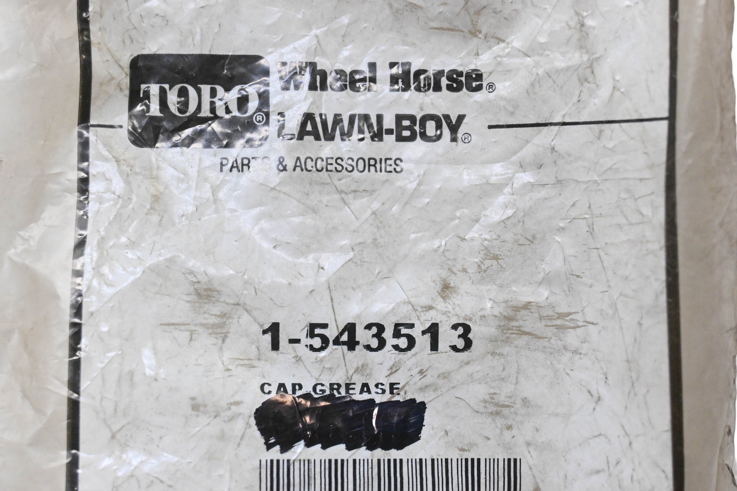 Toro 1-543513 Grease Cap NOS