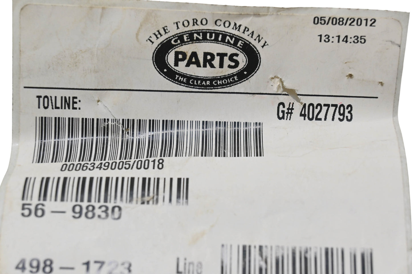 Toro 56-9830 Brake Pad NOS
