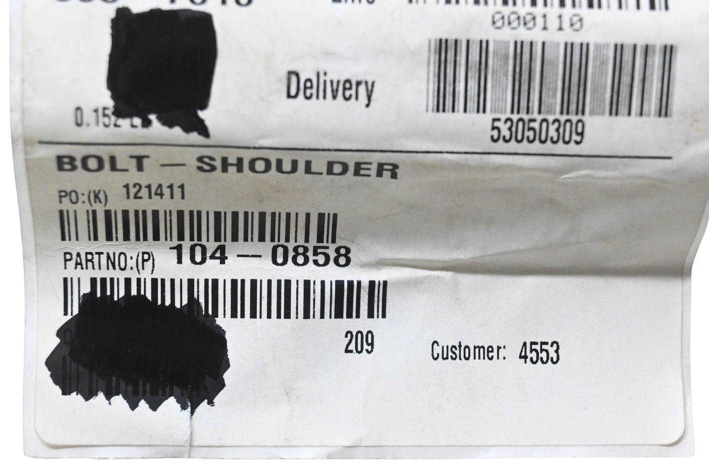 Toro 104-0858 Shoulder Bolts Qty 2 NOS