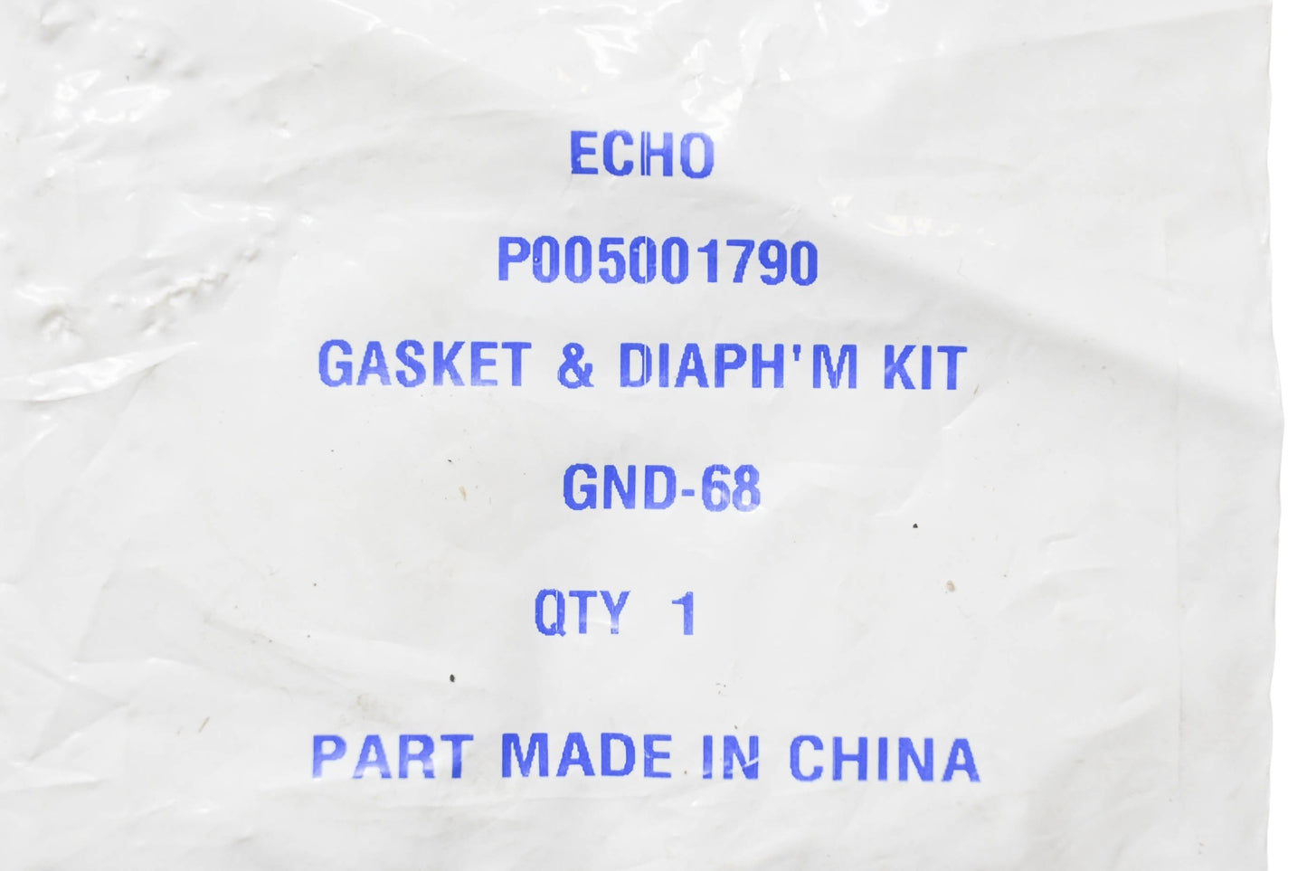 New OEM Echo P005001790, GND-68 Gasket & Diaphragm Kit NOS