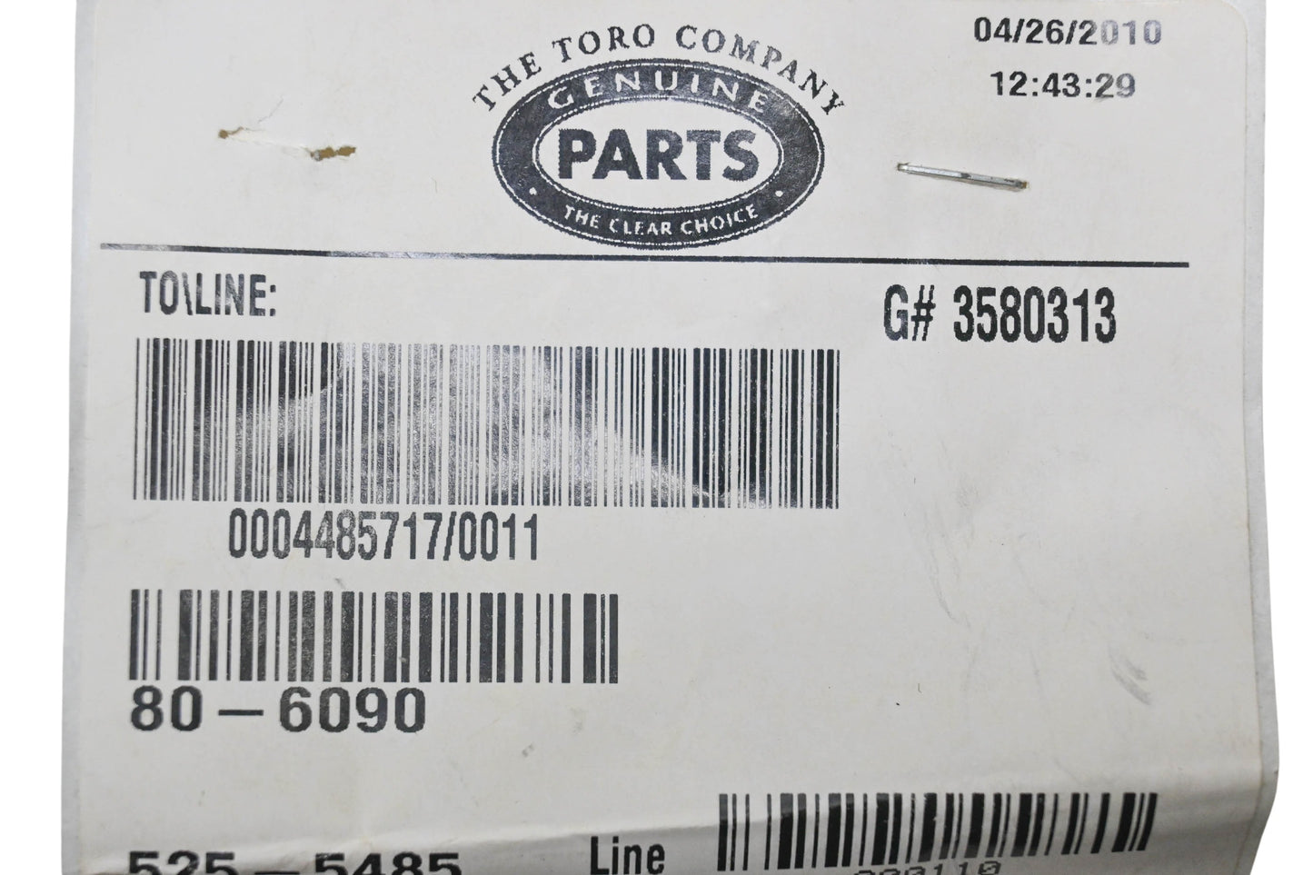 Toro 80-6090 Pump Key NOS