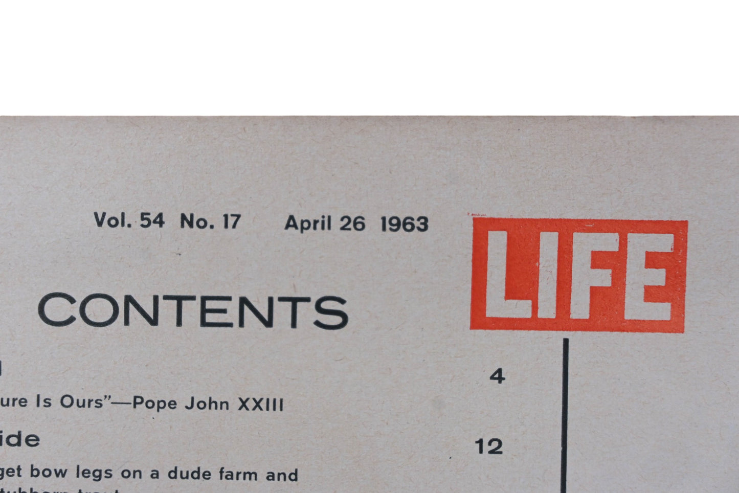LIFE DK026-14 April 26, 1963 Magazine