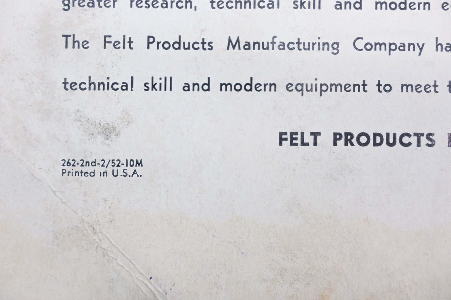 Fel-Pro 262-2ND-2, 52-10M No.262 1952 Master Gasket Catalog