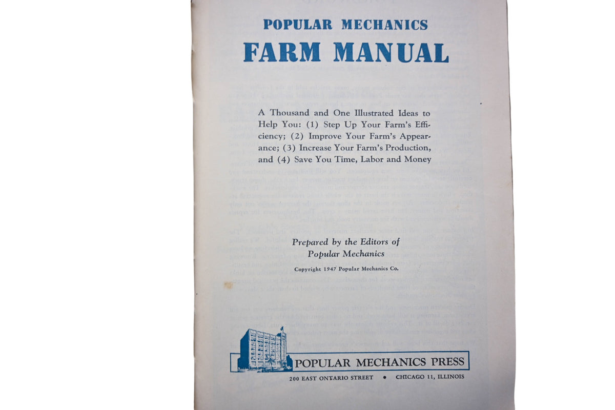 Popular Mechanics HU021-14 1947 Farm Manual Hard Cover