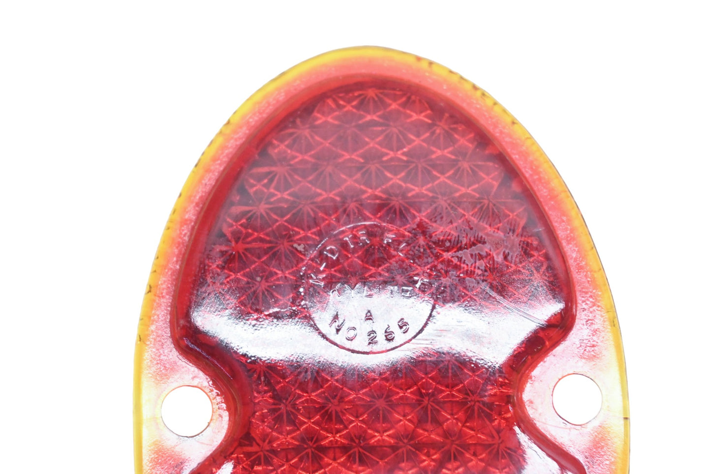 K-D Triflex 265 Red Glass Taillight 2-7/8" x 4-3/8" Lens NOS