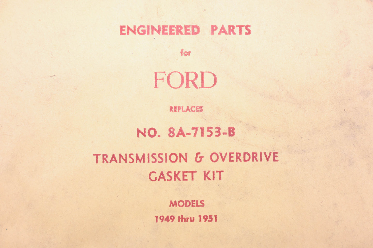 New OEM Ford 8A-7153-B, 8A7153B Gasket Kit NOS