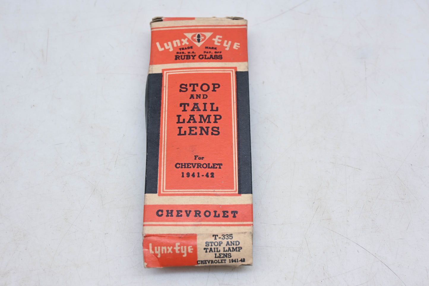 Lynx-Eye T-335, T335 Red Glass 4-7/8" x 2-7/8" Taillight Lens NOS