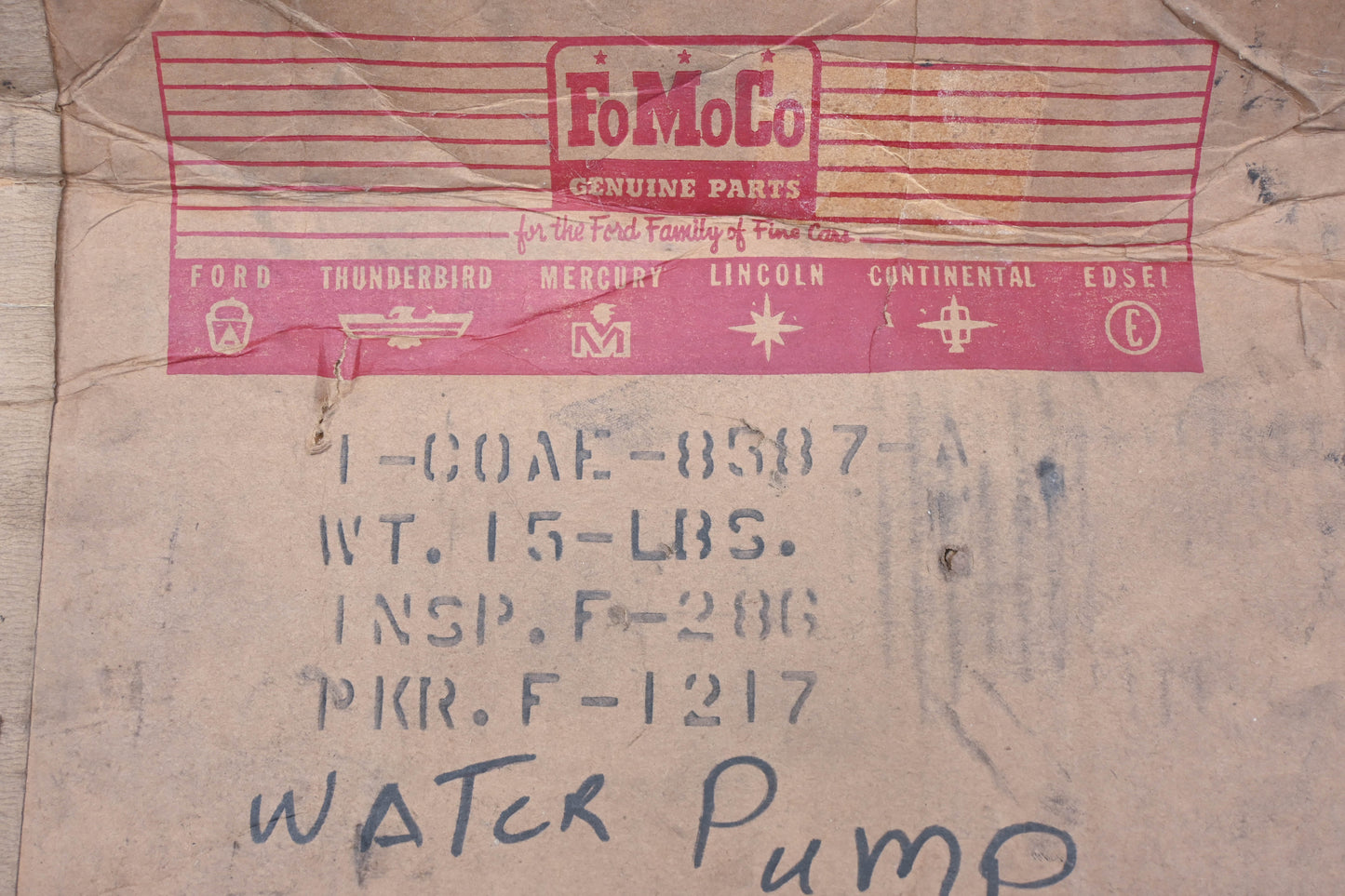 New OEM Ford COAE-8387-A Water Pump Assembly NOS