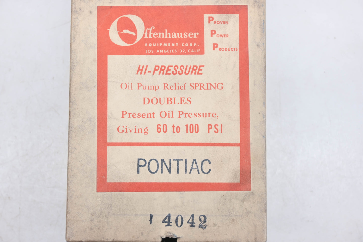 Offenhauser 4042 Pontiac Oil Pump Relief Spring NOS