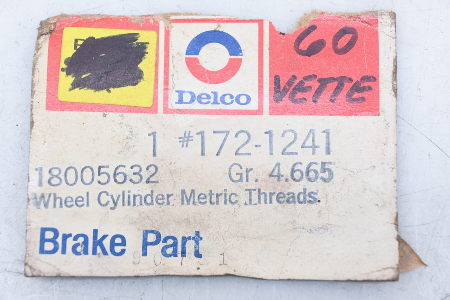 Delco 172-1241, 18005632, 5450649 Wheel Cylinder Assembly NOS