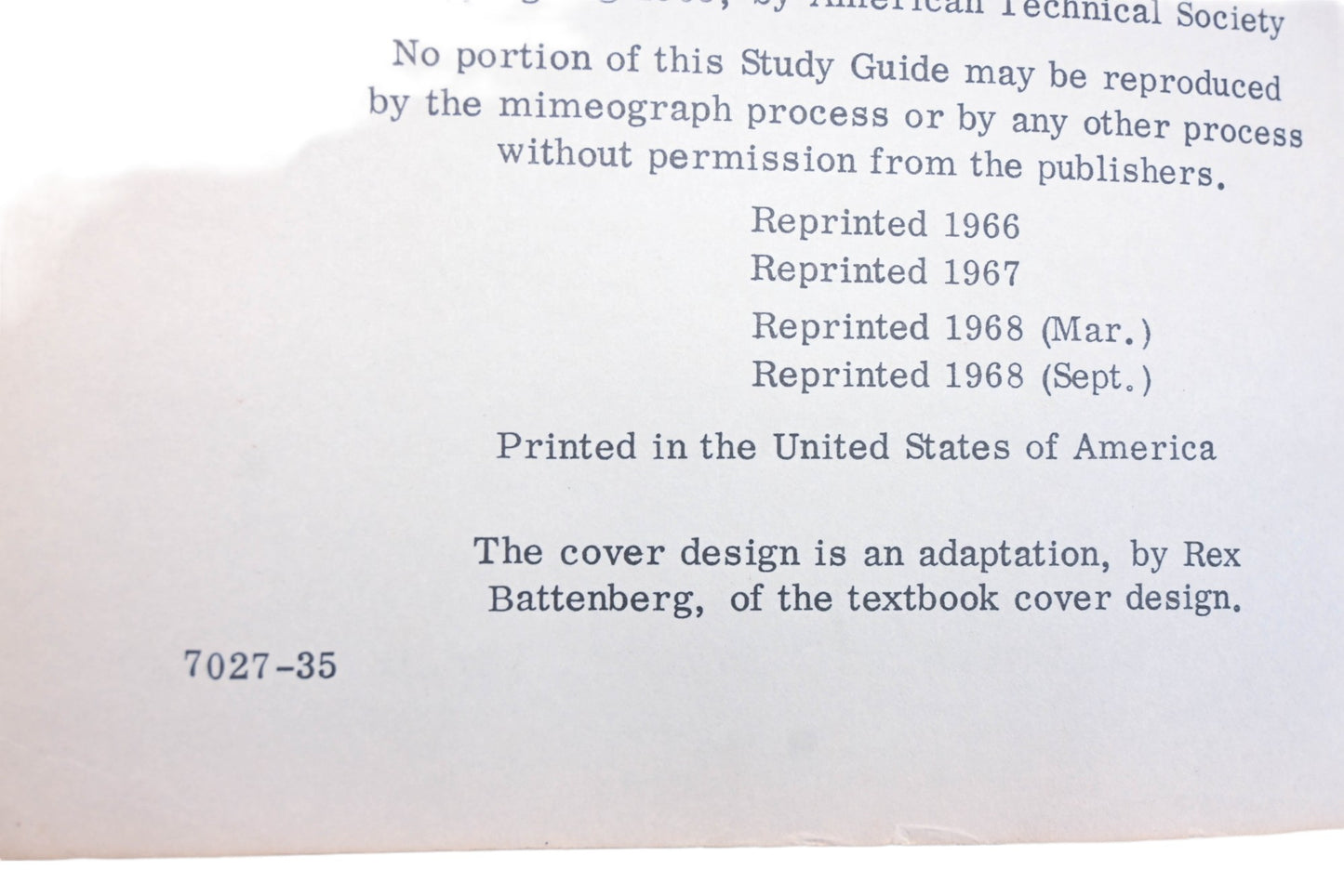American Technical Society 7027-35 Study Guide For Automotive Collision Work 3rd Edition