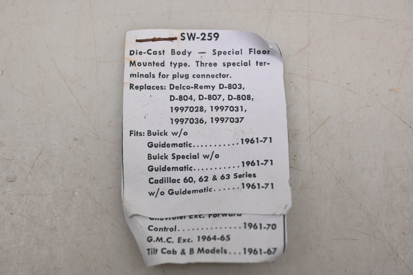 Aftermarket SW-259 Dimmer Switch