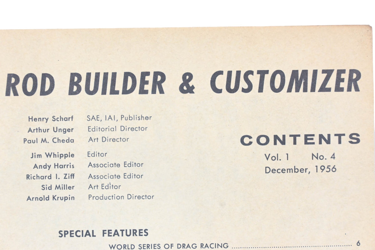 Rod Builder & Customizer RO013-26 December 1956 Magazine