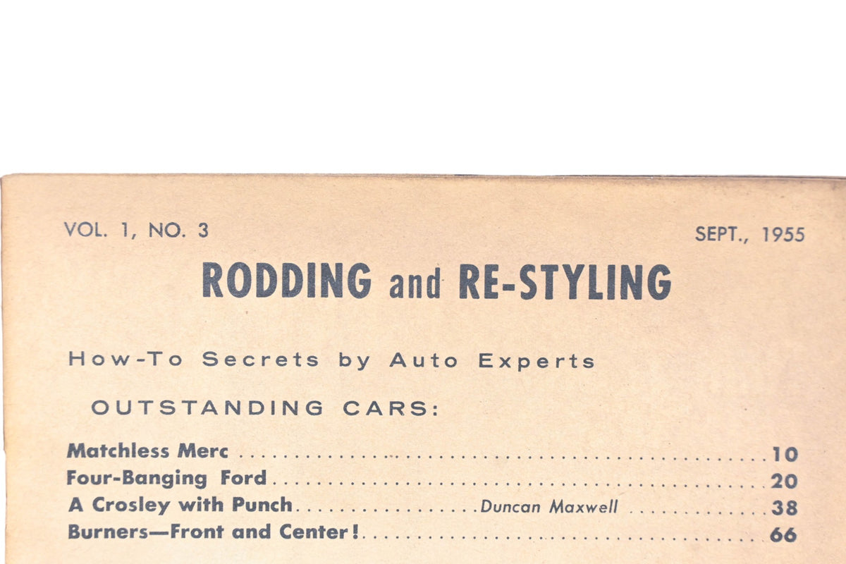 Rodding And Re-Styling RO013-27 Septemeber 1955 Magazine