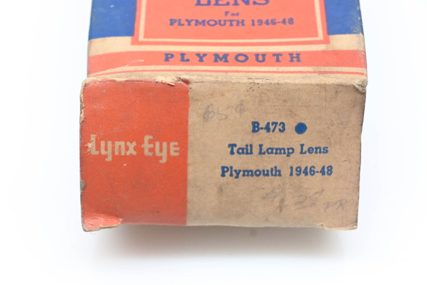 Lynx-Eye B-473, B473 Red Glass Blue Dot Taillight Lens NOS