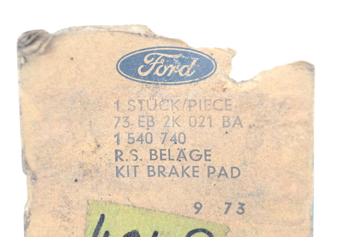 New OEM Ford 1540740, 13.8107-5019.2 Brake Pad Kit NOS