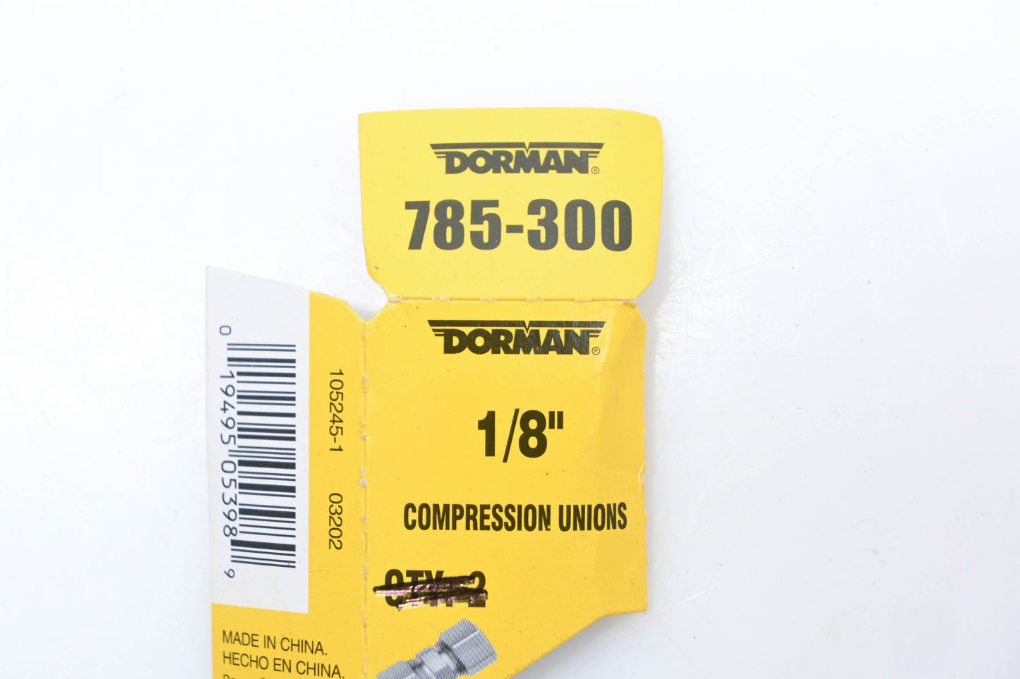 Dorman 785-300 Brass 1/8" Compression Fitting NOS