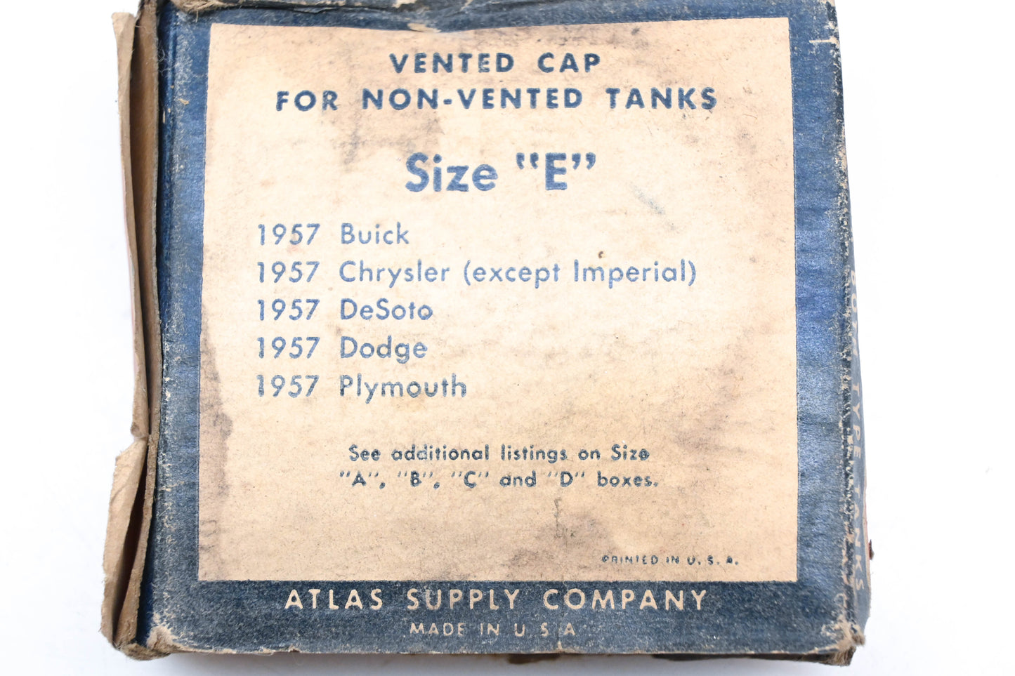 Atlas E Radiator Cap NOS