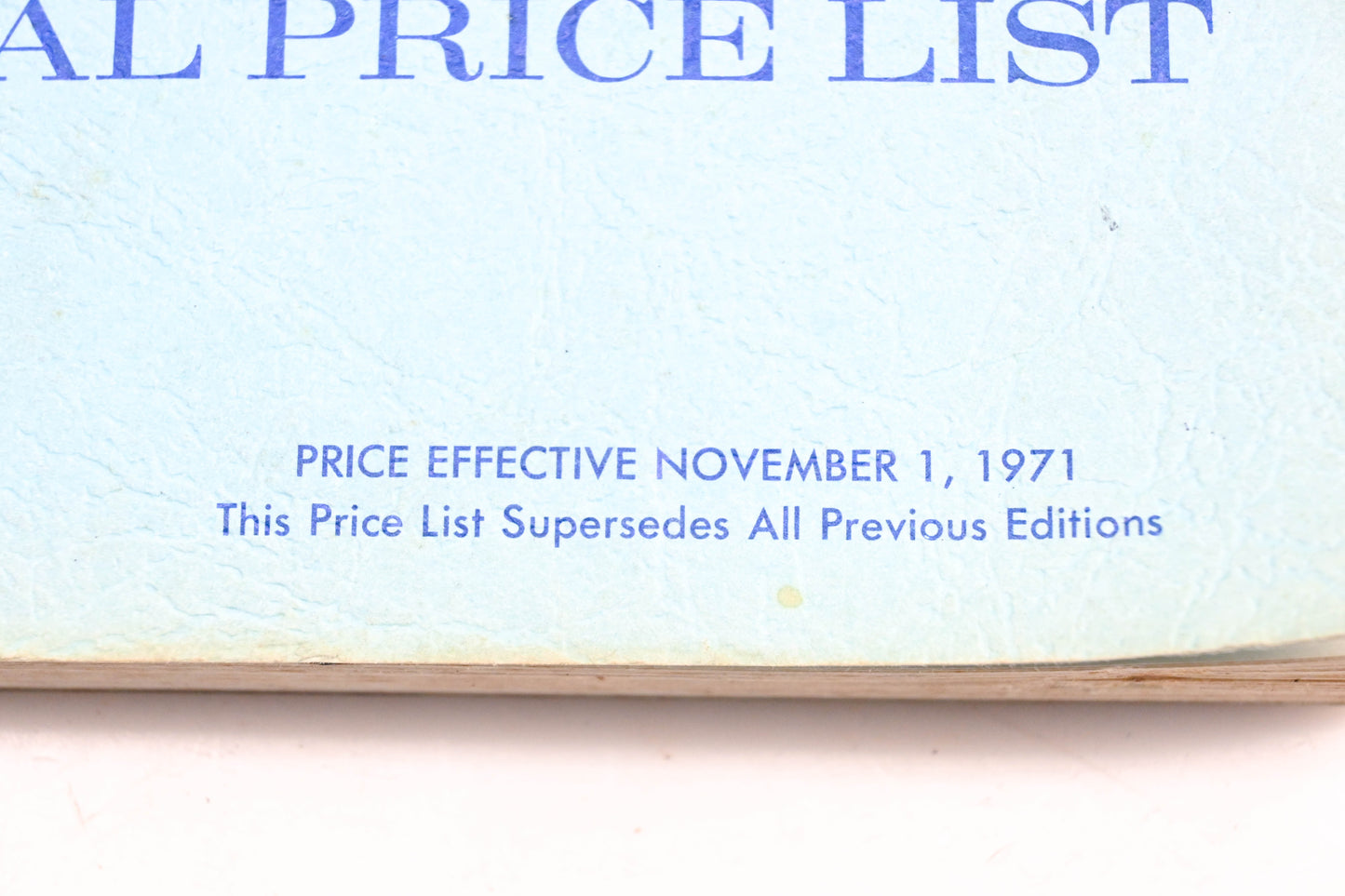 Cadillac RR001-32 November 1971 Parts & Accessories Numerical Price List Catalog