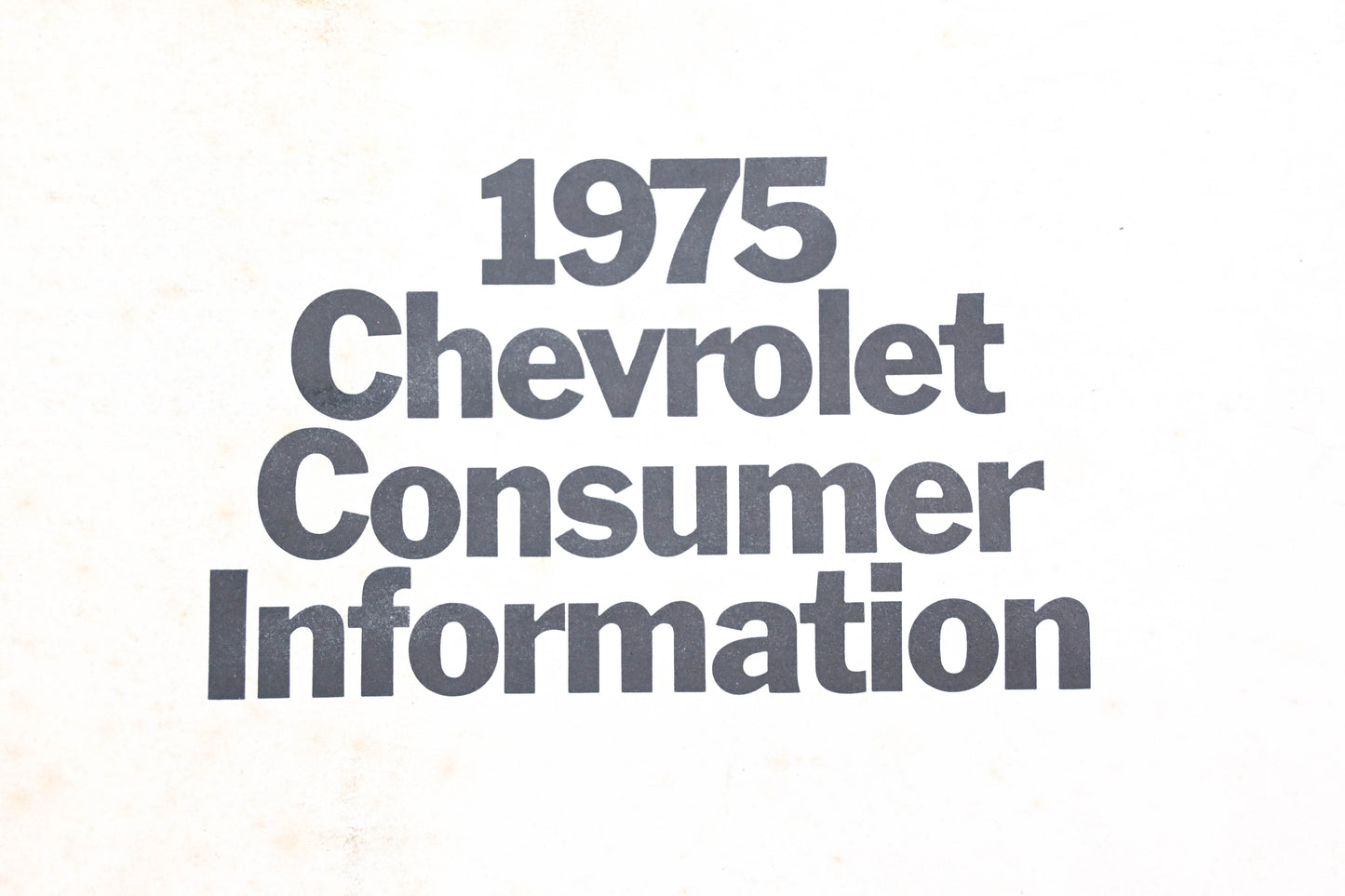 Chevrolet IR048-9 1975 Consumer Information Sales Showroom Album