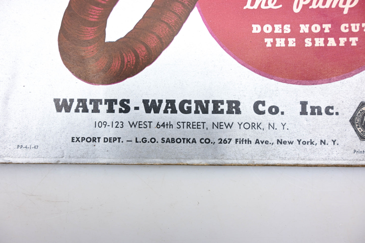 Watt's-Wagner PP-4-1-47 Triple Expansion Pump Packing Catalog