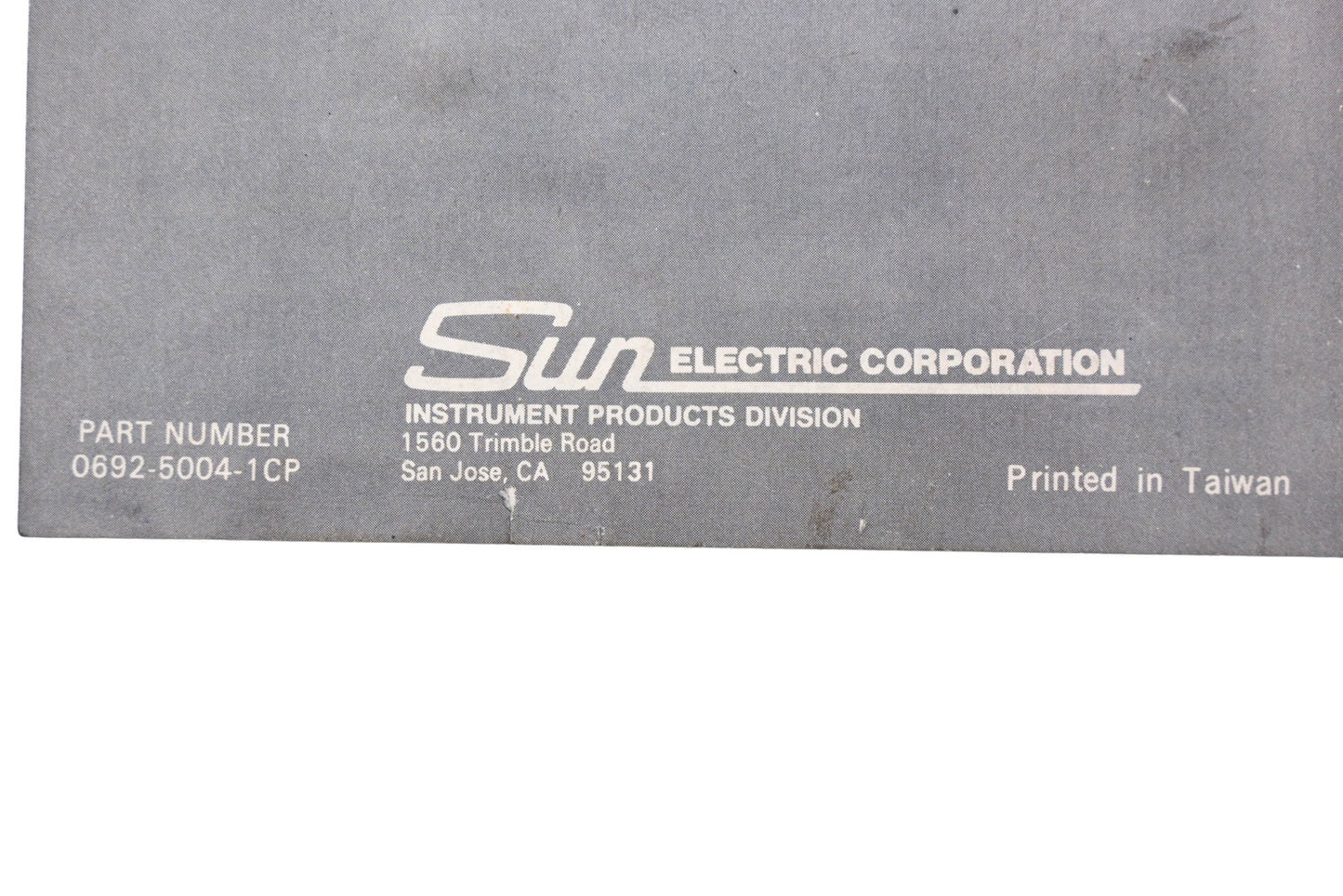 Sun Electric Corporation 0692-5004-1CP 1982 Operating Instructions Inductive Timing Light Manual