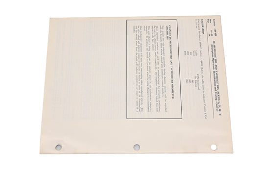 General Motors 3 D-425, 3D-425 AC Speedometers Tachometers Series L,N,W,Y AC Bulletin