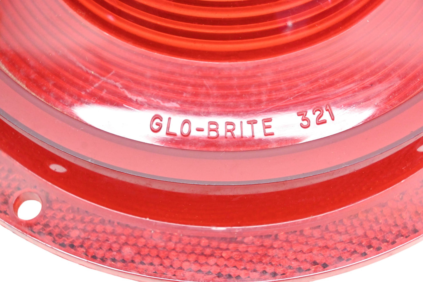 Glo-Brite 321 Red Plastic 8" Taillight Lens NOS