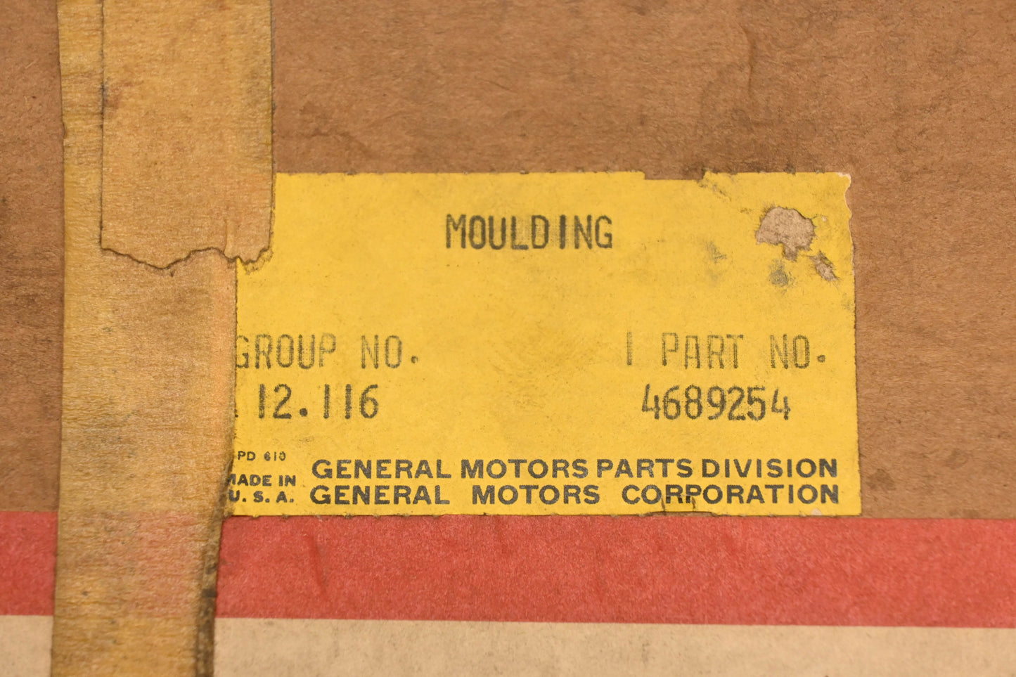 General Motors 4689254 Chevrolet Bel Air Left Tail Side Moulding NOS