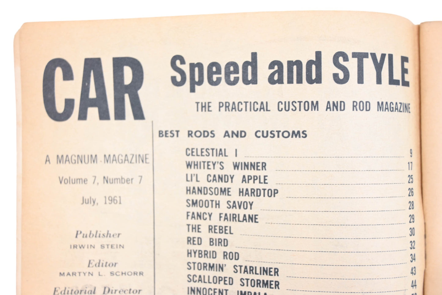 Car Speed And Style RO012-25 July 1961 Magazine