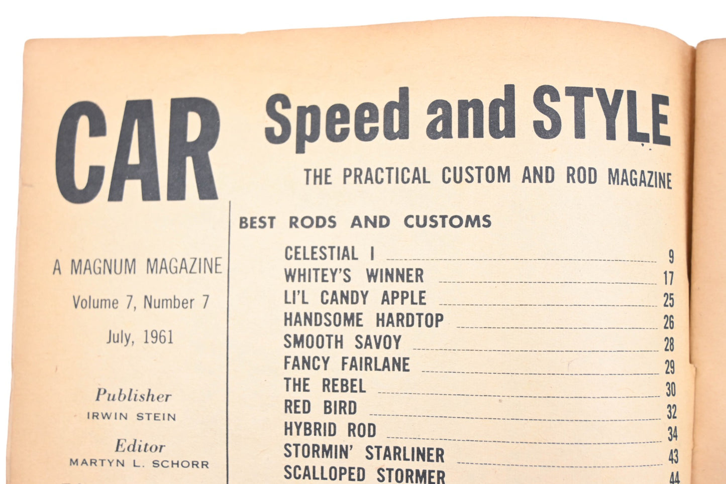 Car Speed And Style RO012-27 July 1961 Magazine