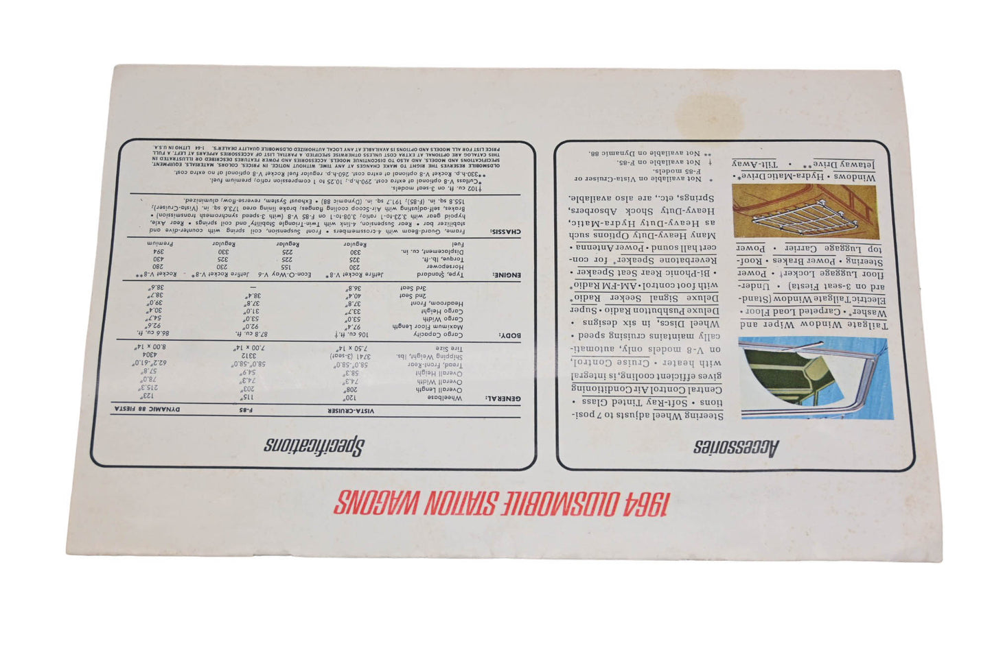 General Motors LM008-12 1964 Oldsmobile Station Waghon Sales Brochure