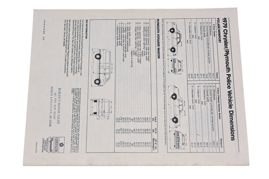 Chrysler 81-107-9014 1979 Chrysler/Plymouth Ploice Vechicles Sales Brochure
