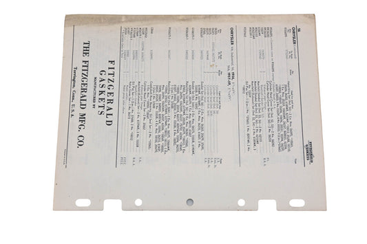 Fitzgerald 62-6 Chrysler Replacement Gaskets Catalog