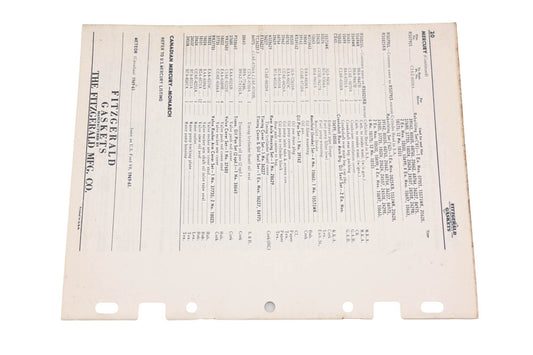 Fitzgerald 62-18 Edsel Lincoln Mercury Replacement Gaskets Catalog