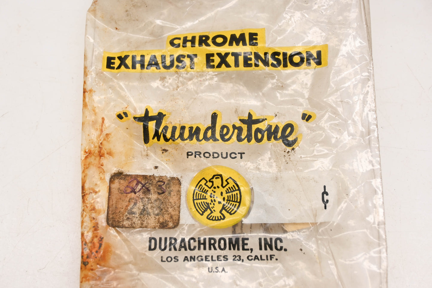Thundertone 2X3 Chrome Exhaust Extension 2" x 8" NOS