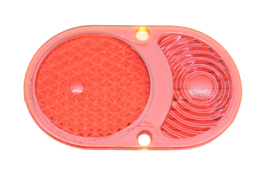 K-D Triflex 263, T-263 Red Glass 3-1/4"x 5-3/16" Taillight Lens NOS