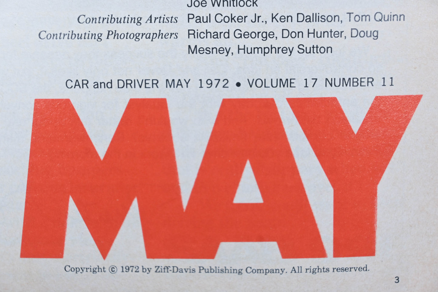Car And Driver MD038-28 May 1972 Magazine