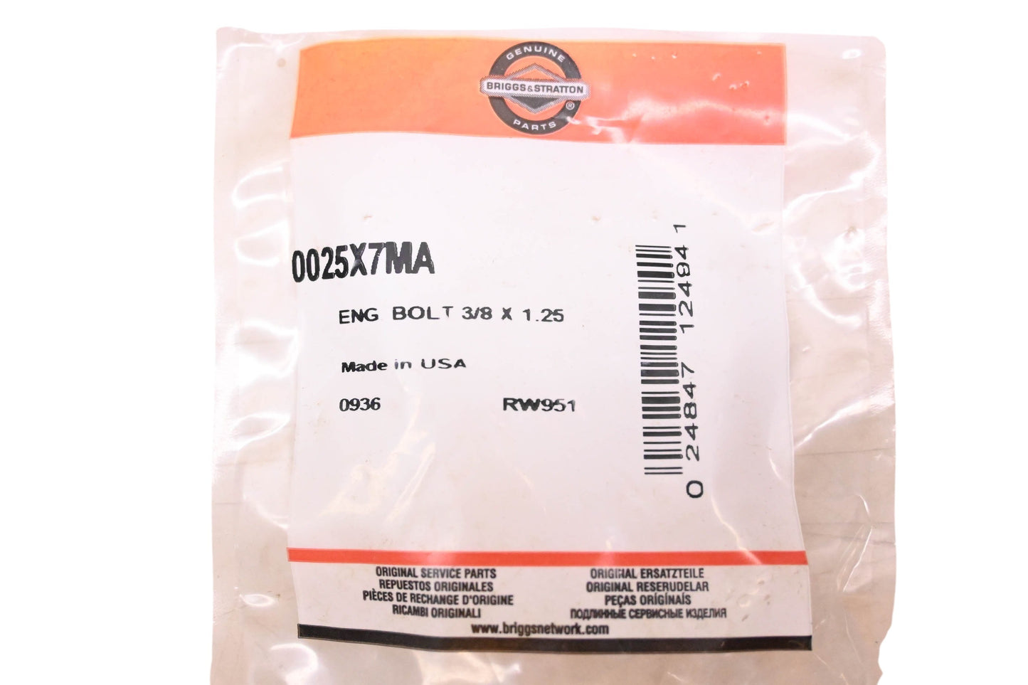 Briggs & Stratton 0025X7MA Spindle Mount Bolt NOS