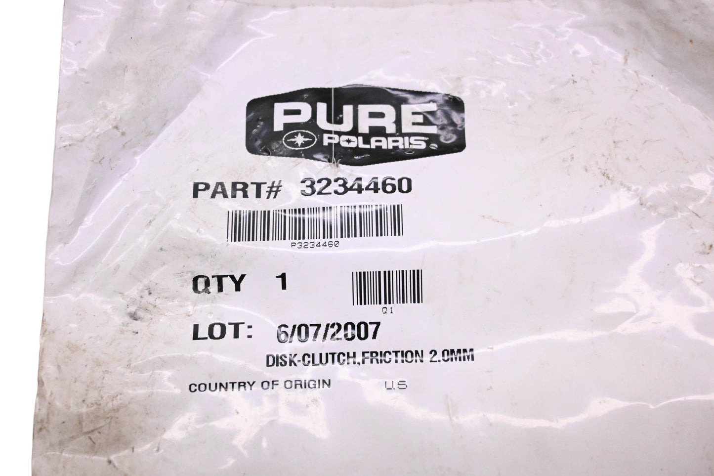New OEM Polaris 3234460 2mm Friction Clutch Disk NOS