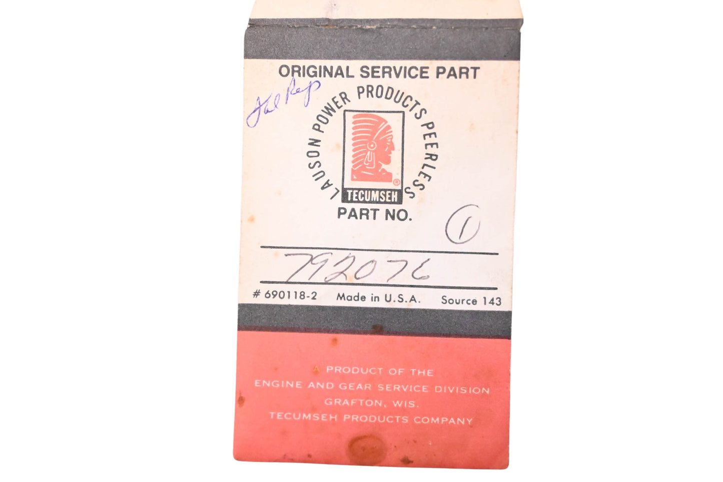 New OEM Tecumseh 792076 Washer NOS