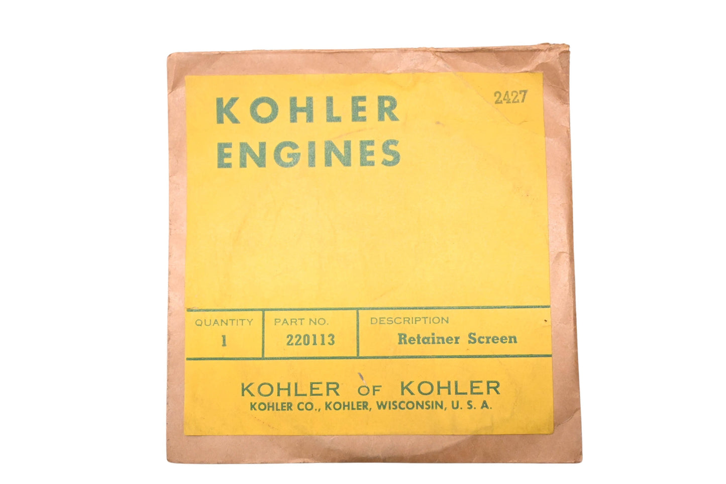 Kohler 220113 Retainer Ring NOS