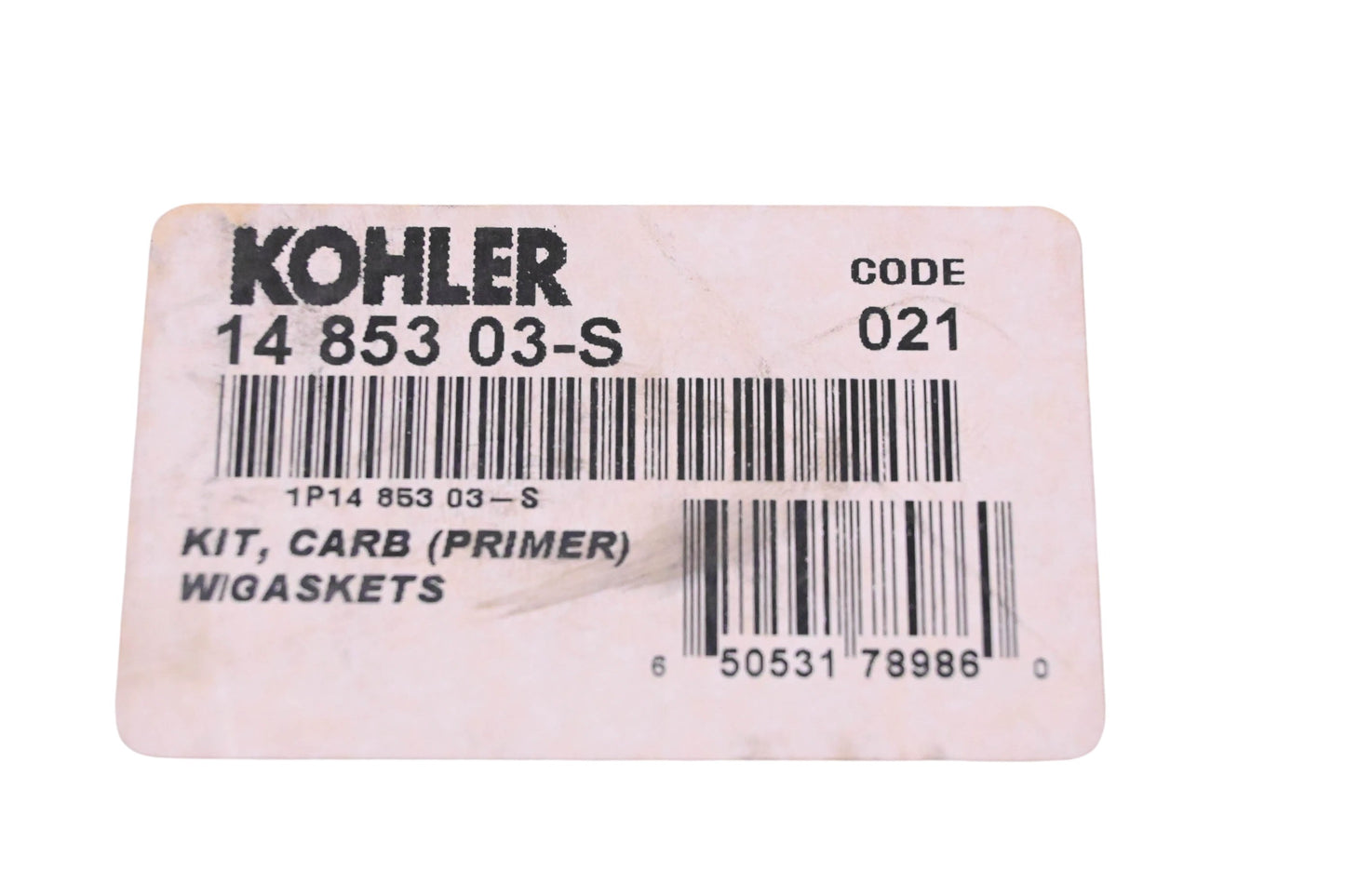 Kohler 14 853 03-S Carburetor Assembly Kit NOS
