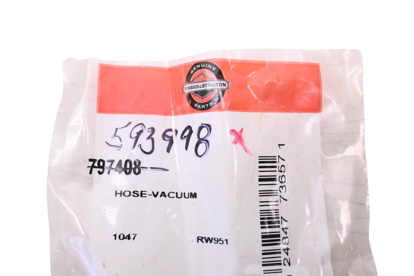 New OEM Briggs & Stratton 593998 Vacuum Hose Valve Cover NOS