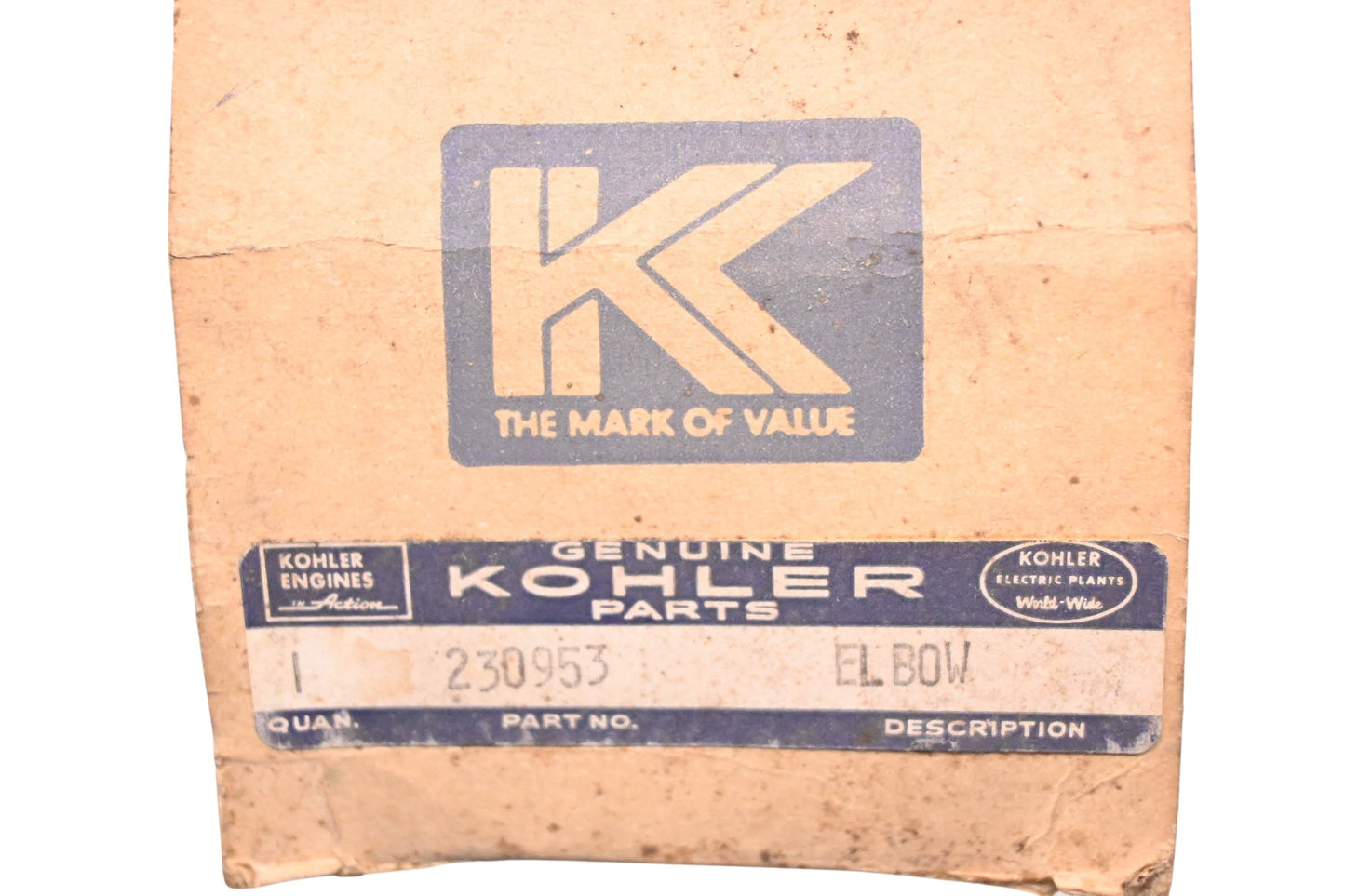 Kohler 230953 Adaptor Elbow NOS