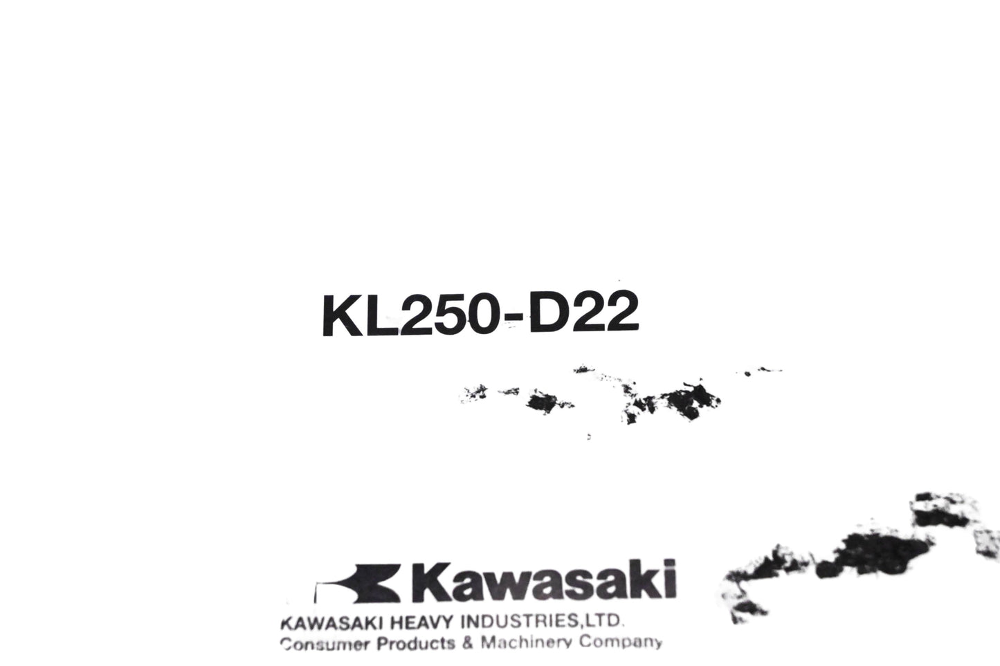 New OEM Kawasaki KL250-D22 KLR250 Motorcycle Owner's Manual NOS