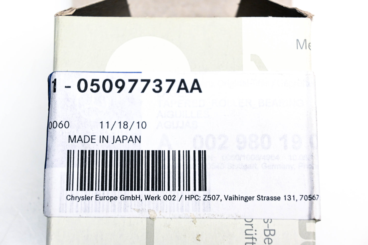 Mopar 05097737AA Bearing NOS